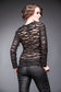 woman in Alice apocalyptic top with see through layers Ministry of Style gothic collection